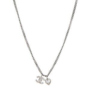 Chanel Crystal Mini Heart CC Necklace